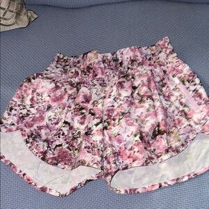 Lululemon Athletica Pink Floral Athletic Shorts